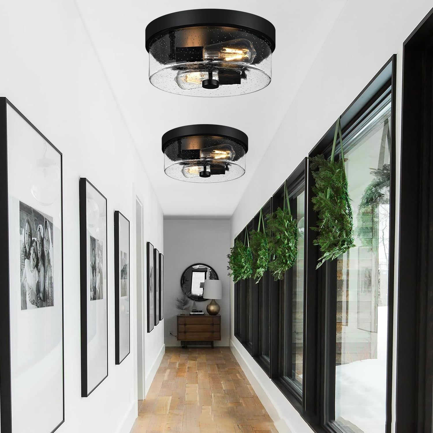 American Glass Flush-Mount Ceiling Light