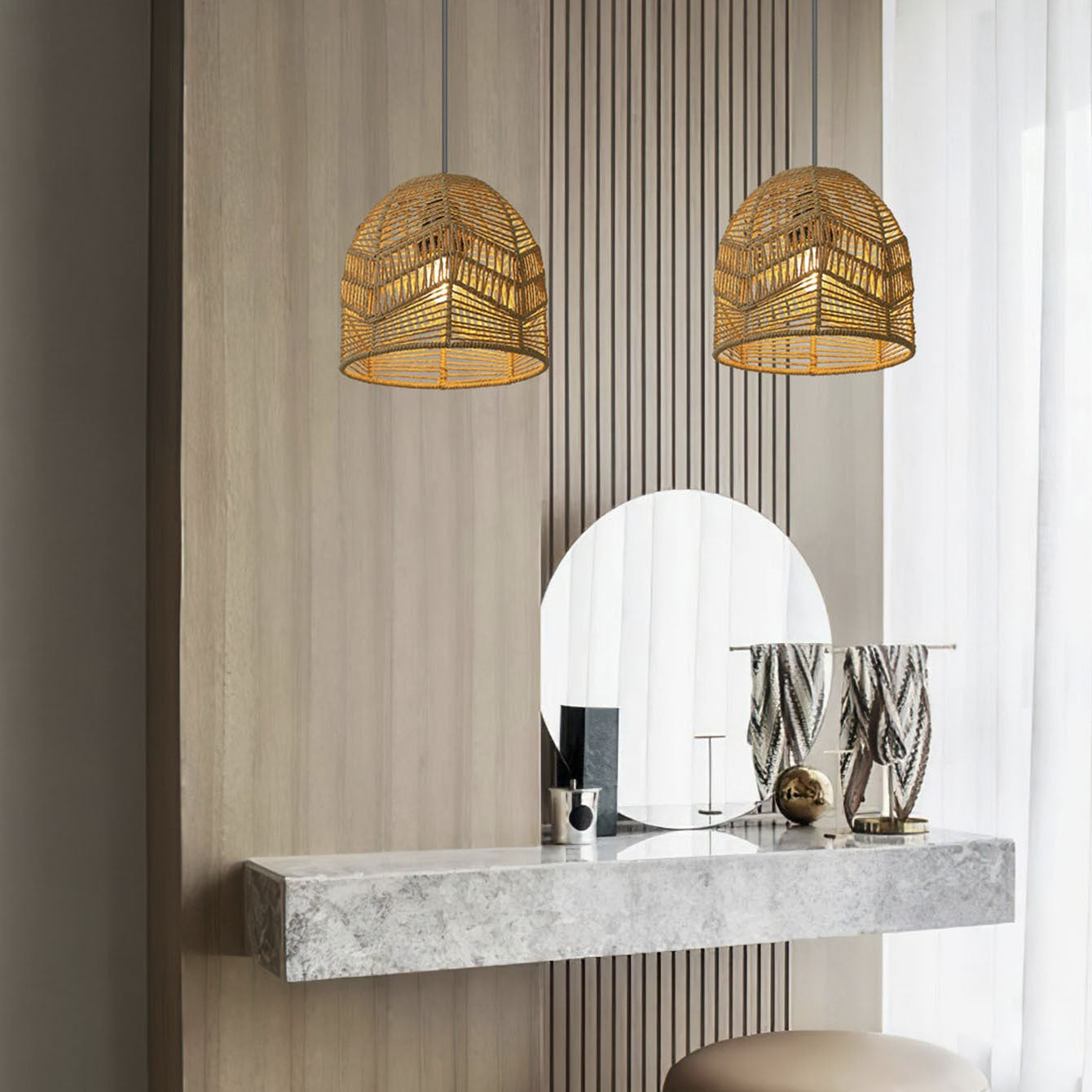 Handwoven Paper Chandelier