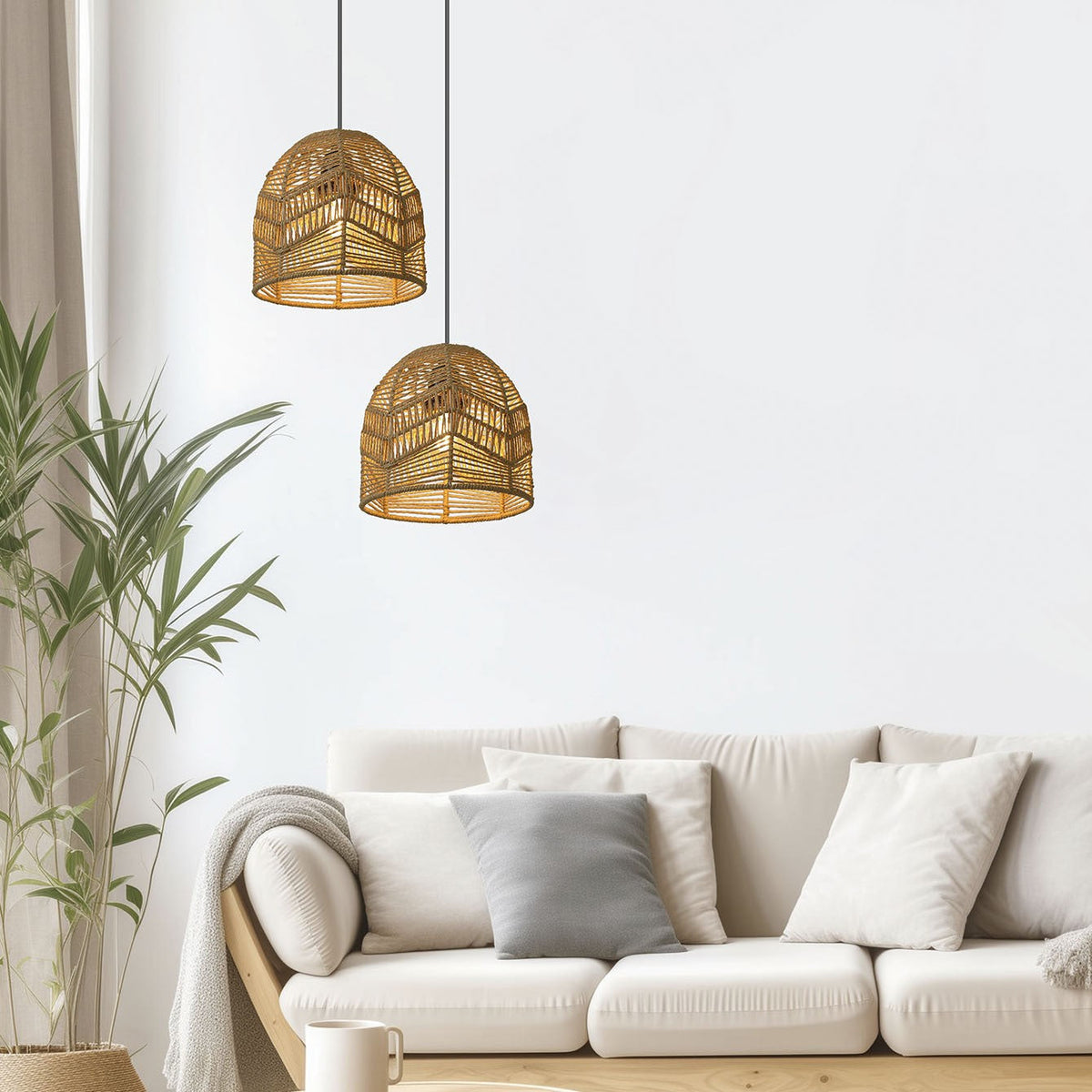 Handwoven Paper Chandelier