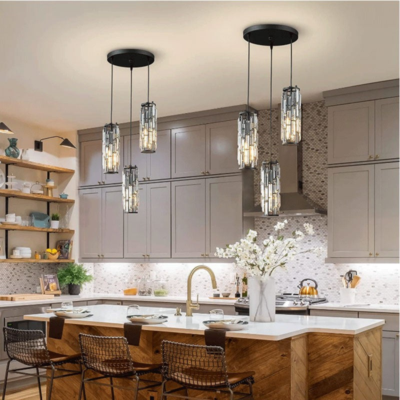 Industrial Crystal Pendant Light