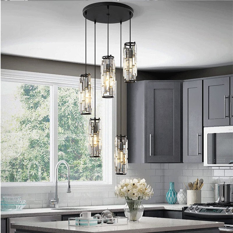 Industrial Crystal Pendant Light