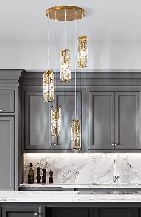 Industrial Crystal Pendant Light