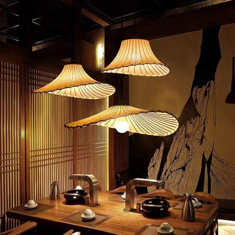 Japanese Straw Hat Chandelier