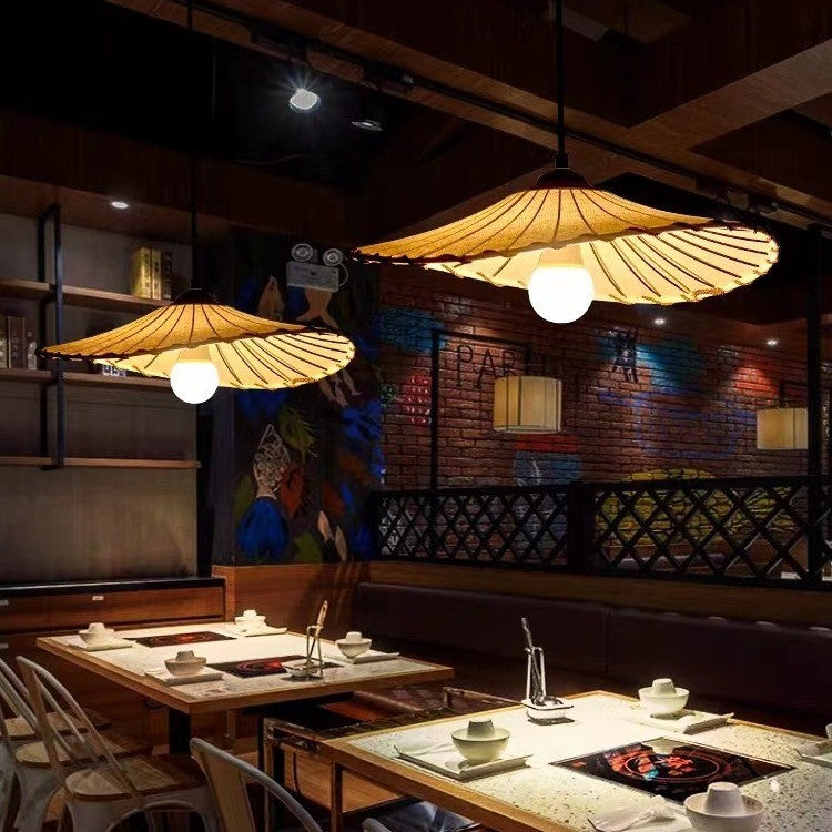 Japanese Straw Hat Chandelier