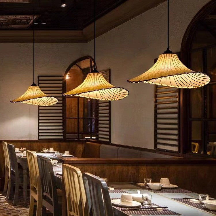 Japanese Straw Hat Chandelier