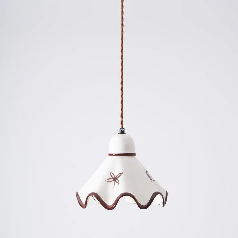 Single-Head Brass Ceramic Pendant Lamp