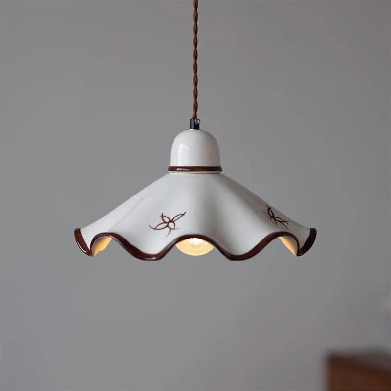 Single-Head Brass Ceramic Pendant Lamp
