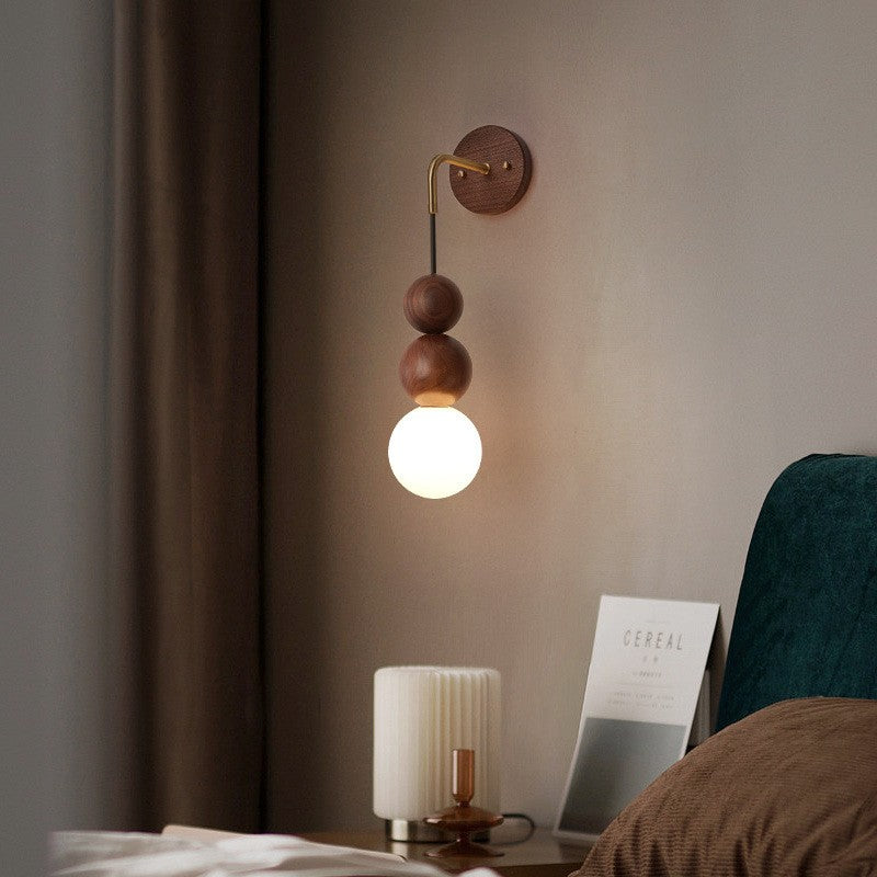 Wooden Copper Wall Lamp