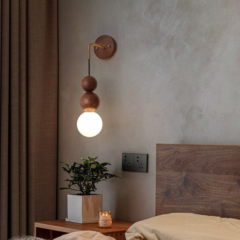 Wooden Copper Wall Lamp
